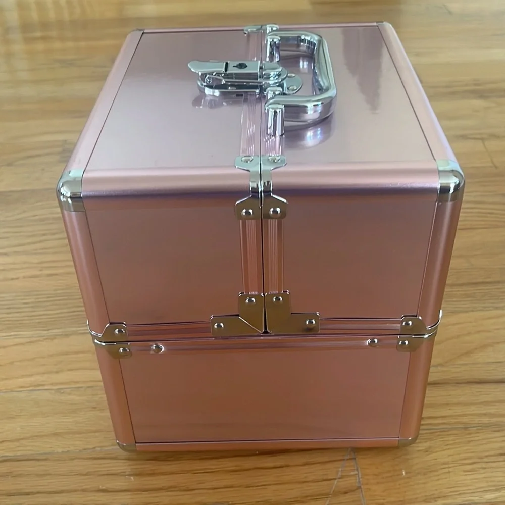 Pink storage box.